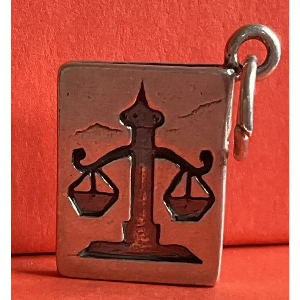 Vintage Sterling Silver LAW Book Charm - Picture 4 of 6